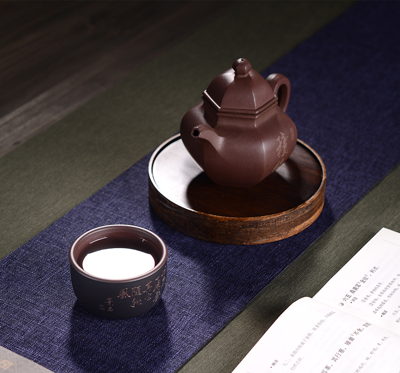 Macros in yixing purple sand cup sample tea cup master cup famous high - grade kung fu tea cup, "the famous work"