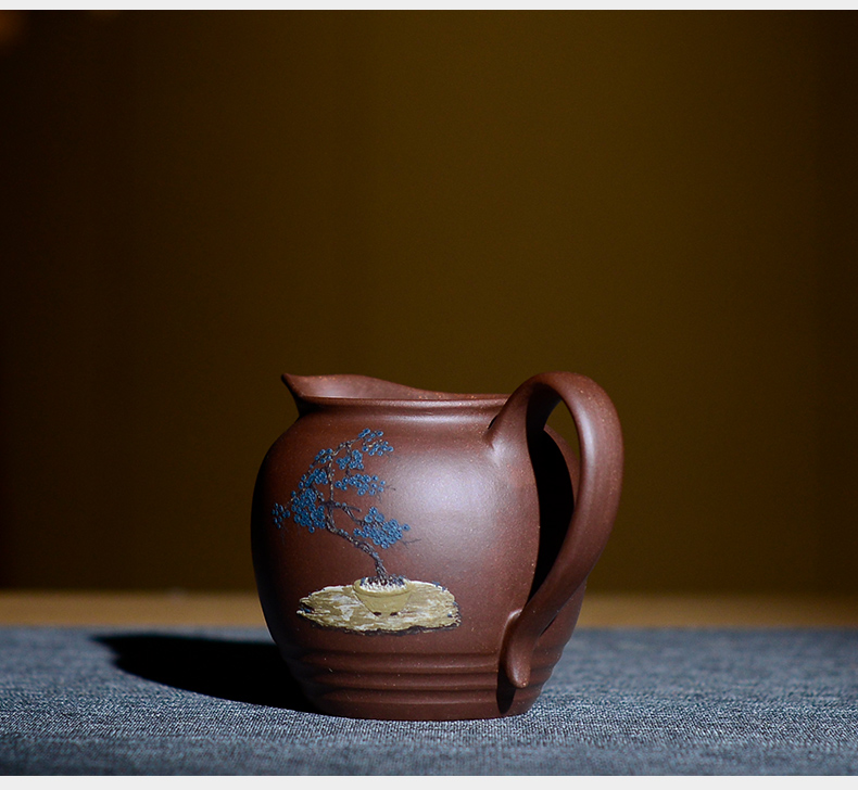 Macro fair ", "famous works" yixing purple sand cup points and cup tea is tea sea mud painting by hand fair keller