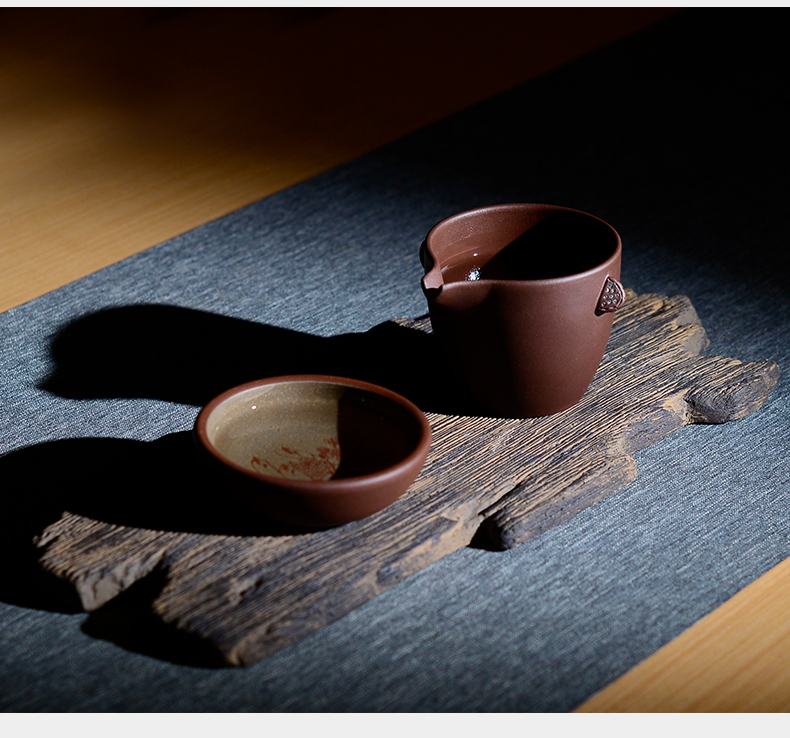 Macro fair of purple sand cup pure manual mud painting kung fu tea is tea tea set points sea "famous works"