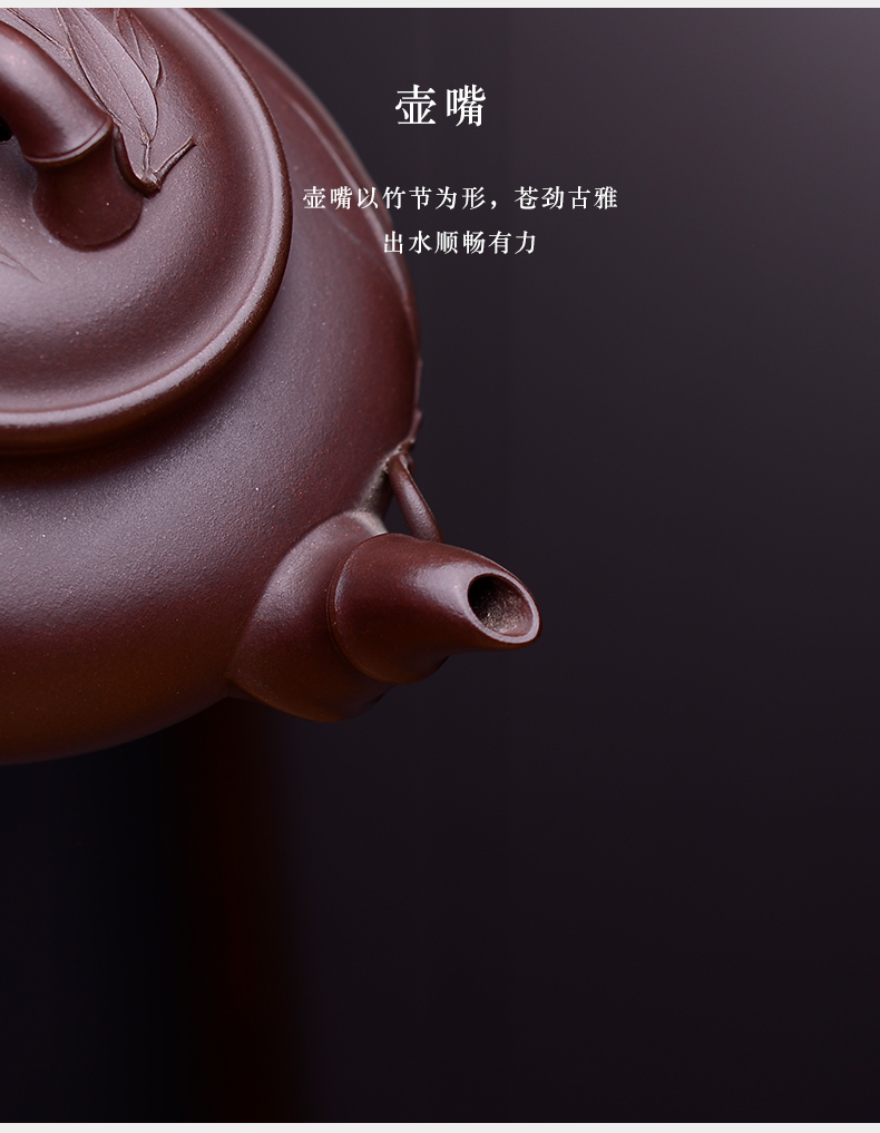 Macro new yixing ore old purple clay are it in the manual household kung fu teapot sakura, pot