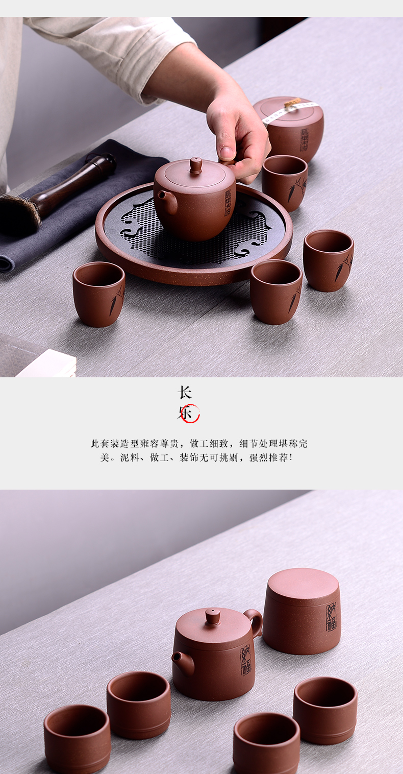 Macros in yixing it suit kung fu tea tea set of gift box of a complete set of the teapot tea caddy fixings
