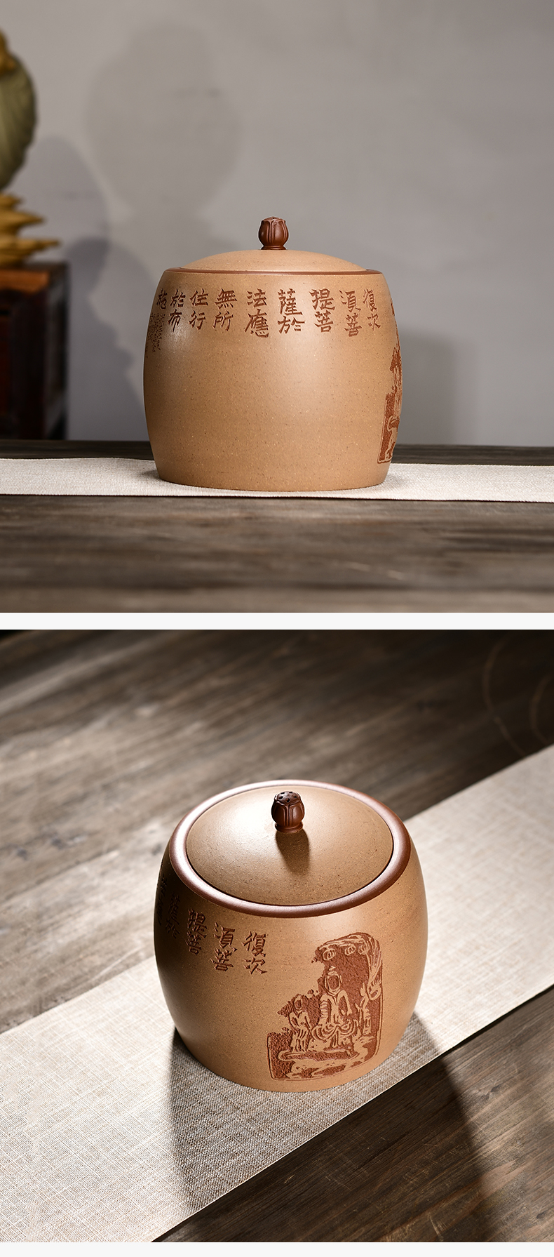 Macro "famous works" in yixing purple sand tea pot all hand carved painting pu - erh tea storage sealed up POTS