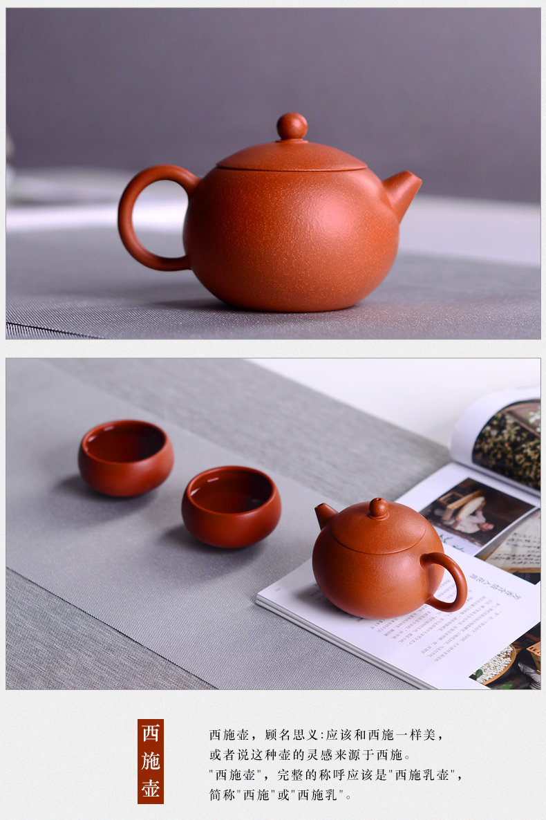 Macros in yixing undressed ore mud sketch zhu xi shi pot of checking ceramic tea pot - household teapot tea set