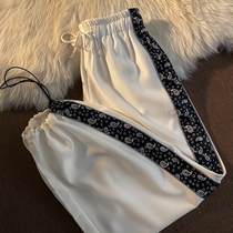 Neresum design sense pants loose casual white toe sports pants retro fashion high waist slim pants