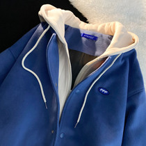 Neresum fake two even cap weaters coat women 2021 new loose casual jacket Guochao blouses