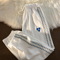 Neresum design sense side strip slim Harlan foot casual pants college style loose pants Joker trousers