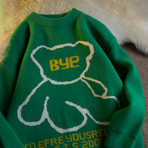 Neresum salt vintage Hong Kong flavor 2020 new gentle wind Green foreign style wear sweater ins women loose