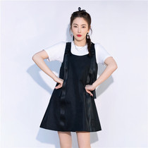 Happy camp camp Zhang Yuqi with the same dress fashion age reduction A-line short skirt sleeveless loose strap skirt womens tide