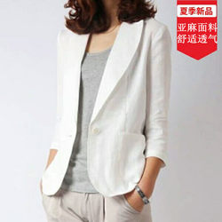 2023 Spring and Autumn New Korean suit Short Style Casual Linen Chic Internet Celebrity Small Suit Jacket Women Cotton Linen Thin Style