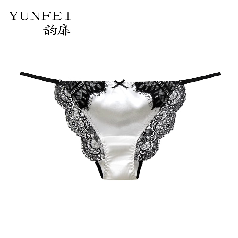 Silk Women's Underwear, Sexy, Comfortable, High-End, Light Luxury, Lace Satin New Style, Stunning Briefs