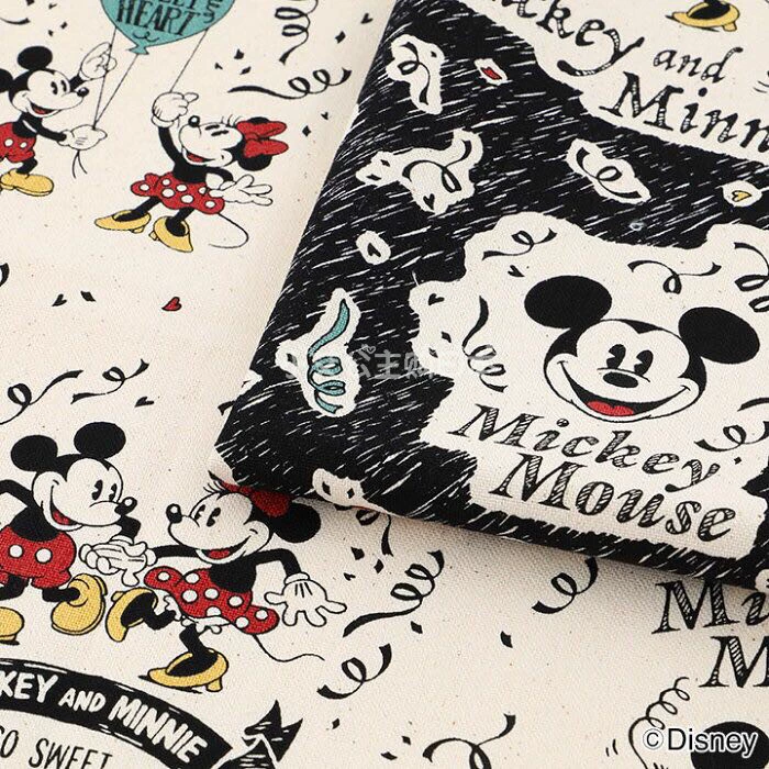 Nhật Bản nhập khẩu Mickey Minnie phim hoạt hình cotton vải quần áo trẻ em quần áo khăn trải bàn làm bằng tay DIY vải tại chỗ - Vải vải tự làm