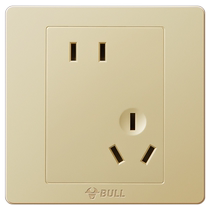 Bull socket flagship switch socket panel oblique five-hole 10A staggered five-hole wall power panel gold