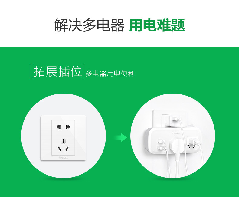 公牛转换插头转换插座转换器国标电源转换器一转多 无线插排 公牛转换插头转换插座转换器国标电源转换器一转多 无线插排