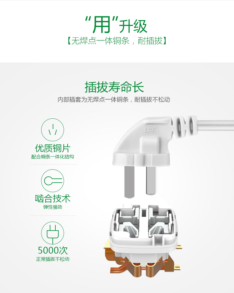 公牛插座接线板插线板拖线板插板独立开关四孔六孔3米 公牛插座接线板插线板拖线板插板独立开关四孔六孔3米