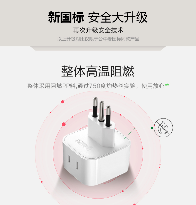 公牛旅行转换插头电源转换器插座转换器 意大利标转国标L01T(I) 公牛旅行转换插头电源转换器插座转换器 意大利标转国标L01T(I)