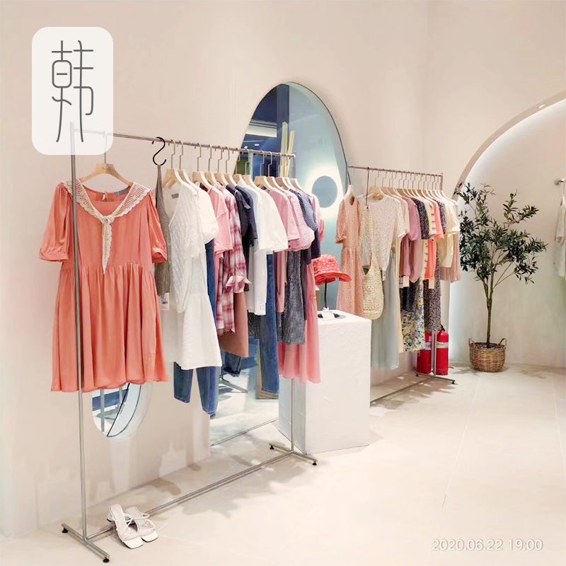 Clothing Store Show Shelves Landing Style Gold Middle Island Racks Ins Brief Shelving Shelf Korean Version Exhibition Racks Display Clothes Racks