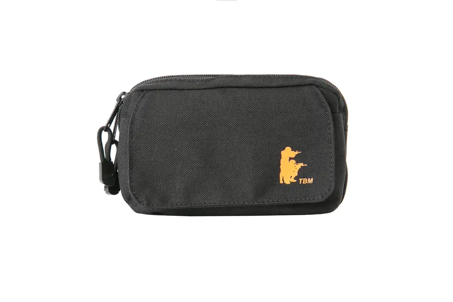 TBM Black Small Waist Bag ) Three-layer compartment ) Carrying around ) Convenient storage ) Clutch