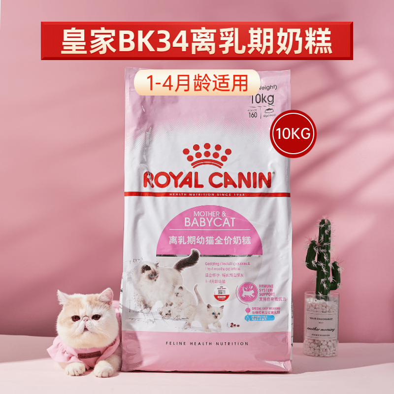Royal BK34 weaning milk cake grain 10kg pet full price kitten weaning weaning pregnancy lactation nutrition fattening