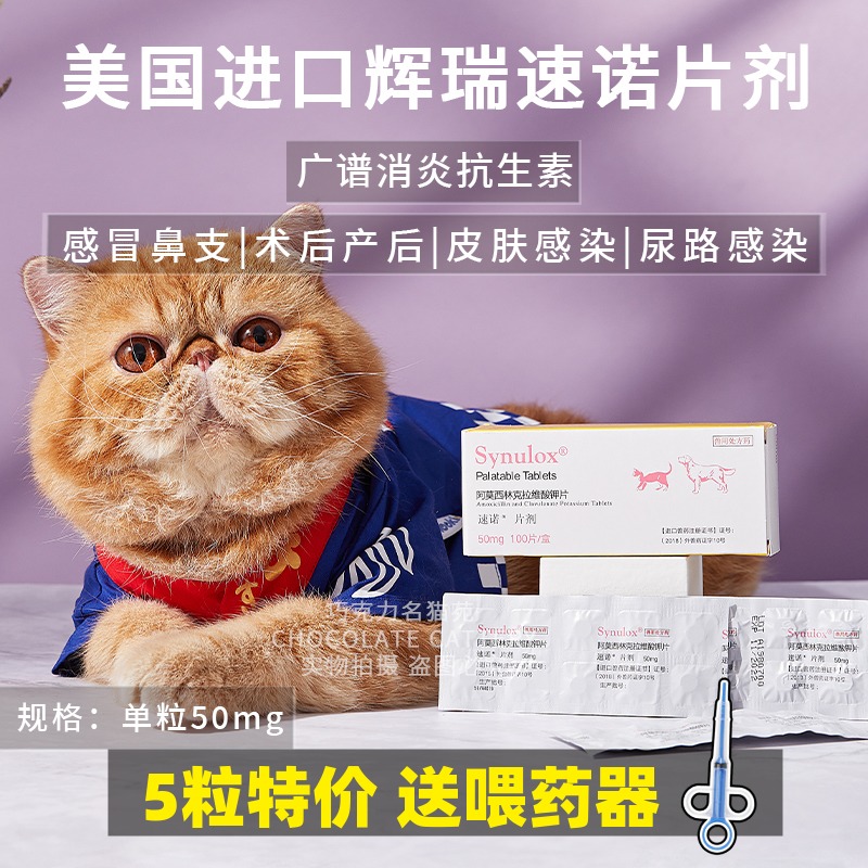 Pfizer Sono Oral Tablets 50mg*5 Cats, Dogs and Dogs Skin Urethra Nasal Herpes Postoperative Infection of Gastrointestinal Tract