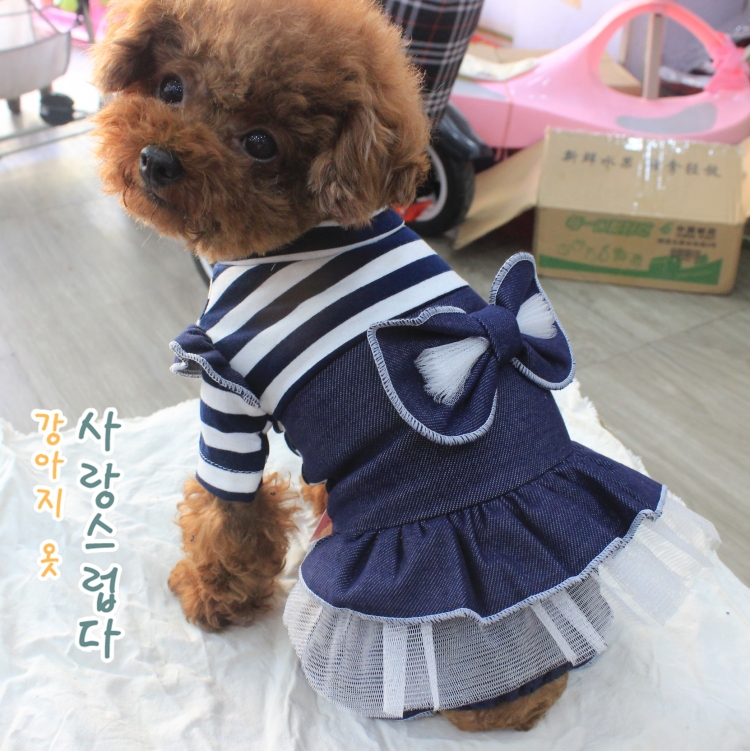 Dog Four-legged Dress Princess Teddy Dress Spring Summer Thin Section Puppy Clothes Pet Teddy Poodle Autumn Dress