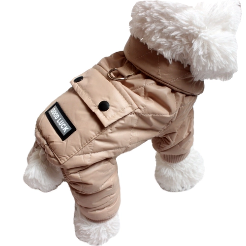 Собачья одежда Новая удача четвероногой хлопчатобумажной одежды Тедди Бишон медведь маленькая собачья домашняя животная сгущенная на четырех излушах осенней и зимней одежды