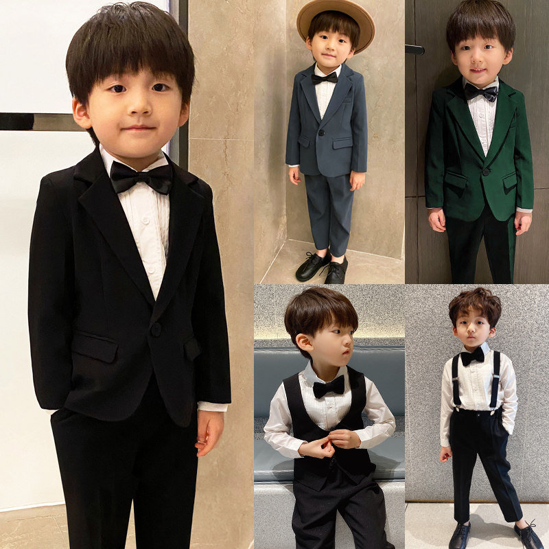 English Autumn Winter Boy Suits Gowns New Children Suits Suit Flowers Childless Gowns Host Performances-Taobao