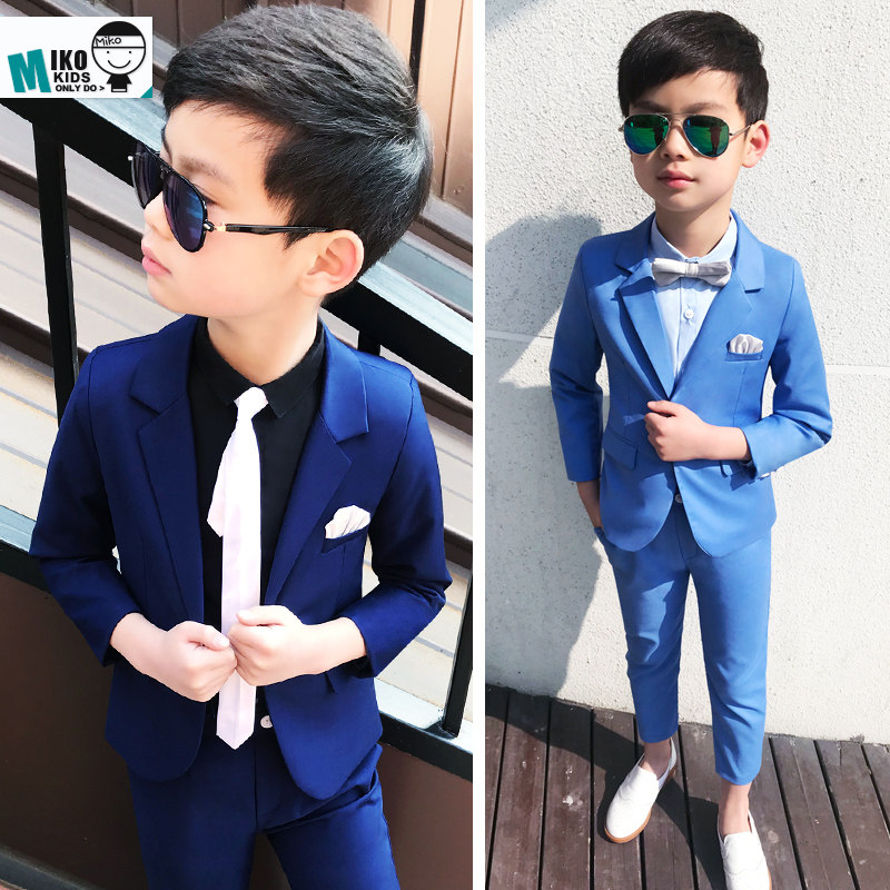 Children's Fashion Spring New Korean Version Boy Suit Suit Children Little West Suit Flower Boy Show Gown