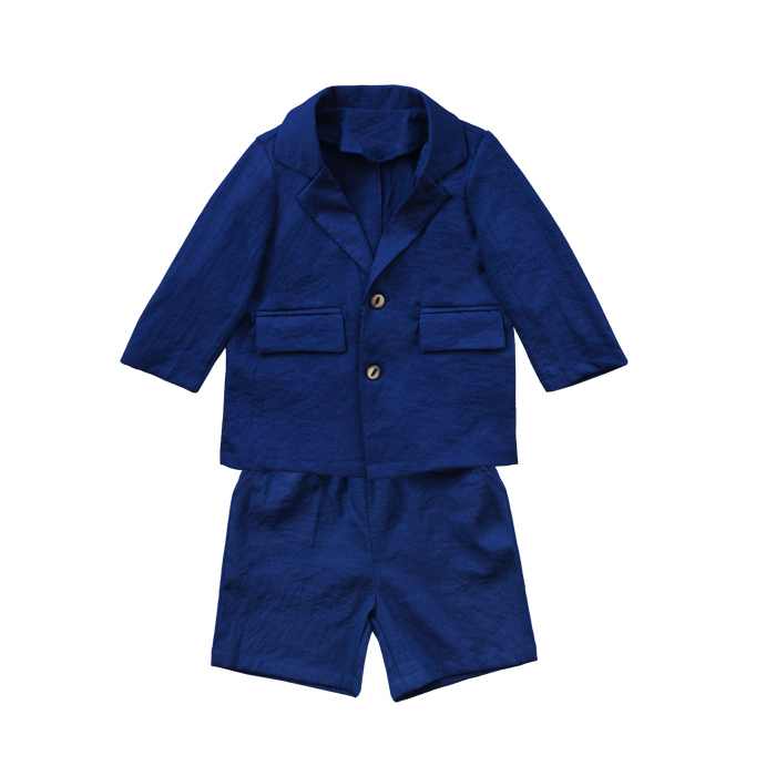 2019 Suit mùa hè trẻ em trai tinh khiết Màu Suit Set Childrens bông nhỏ Hai mảnh hoa trẻ em ăn mặc.