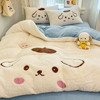 Спокойной ночи Собака Бело-Синяя [Полотенце с вышивкой, большая версия]