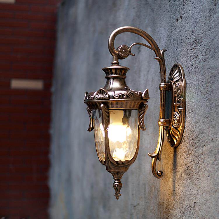Outdoor wall lamp American Villa retro aisle LED exterior wall lamp Waterproof outdoor wall lamp Garden lamp