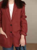 M niche в любви к случайному высокому ощущению Ji Linen Cust Outter Jacket Женская свободная и неторопливая тонкая костюма Солнцезащитный крем