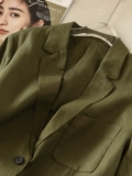 M niche в любви к случайному высокому ощущению Ji Linen Cust Outter Jacket Женская свободная и неторопливая тонкая костюма Солнцезащитный крем