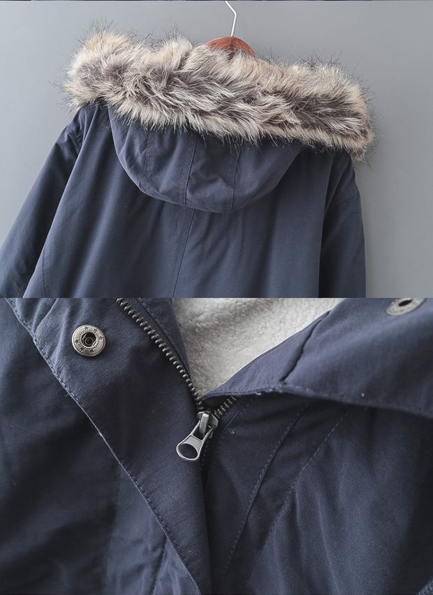 Boutique Đức đơn cỡ lớn cho chị em béo mùa thu và mùa đông chất liệu da cừu độn bông dài áo 300 kg áo ống