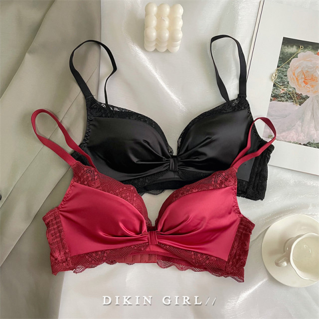 dikingirl ຝຣັ່ງ underwear seamless ບໍ່ມີ rims sexy bra ຊຸດເດັກຍິງເຕົ້ານົມຂະຫນາດນ້ອຍ push up bra