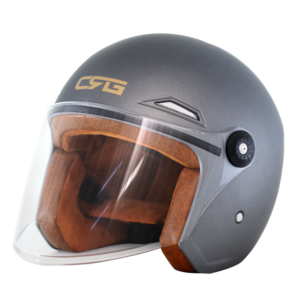 CRG safety helmet electric car male and female electric motor vehicle autumn winter half armor 3C certified safety helmet cement grey helmet