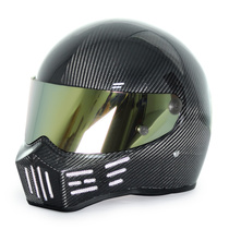 SF CRG carbon fiber motorcycle helmet men and women Summer retro locomotive all helmet Bluetooth headset four seasons