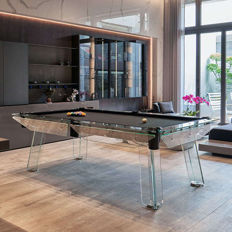Billiard table home ball room ball hall standard commercial crystal American indoor fancy nine-ball glass billiard table