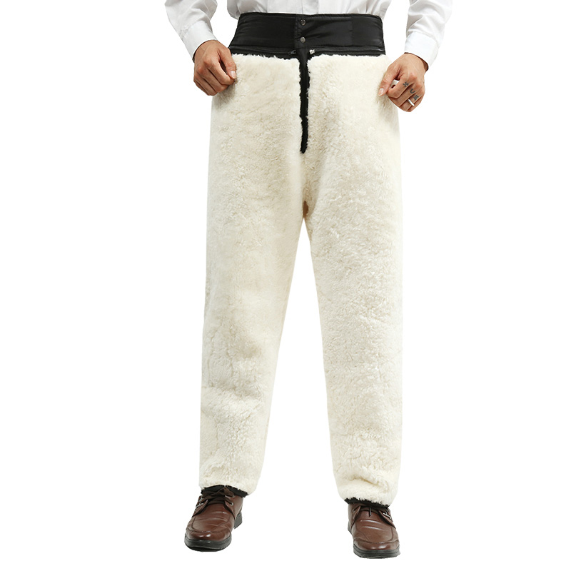 [USD 212.54] Cotton wool pants and male fur pants in autumn and winter