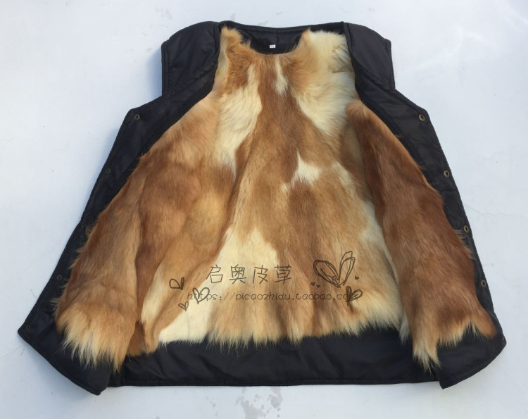 Mùa đông trung niên len lông thú một da cỏ vest nam da cừu vest dày cotton ấm áp áo khoác đông nam