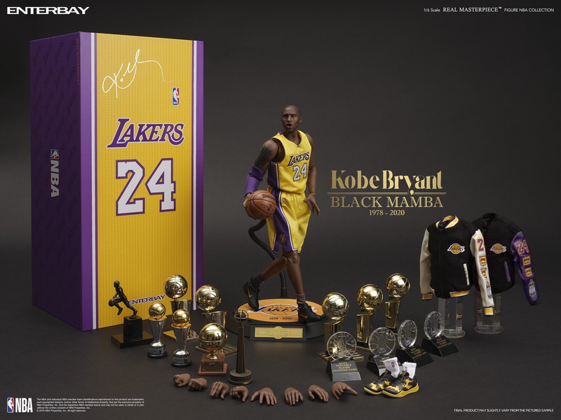 Enterbay Official Genuine Kobe 5.0 1/6 Action Figure Eb Double Head Sculpt Nba Model Double Jacket
