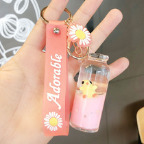New cartoon floating duckling key chain pendant cute quicksand best friend schoolbag hanging couple gift pendant