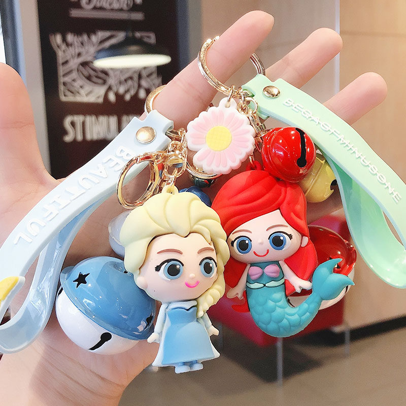 Cartoon Princess Key Close Hanging Lovely Girl Bookpack Delicate Bell Accessed to Couple Car Car Key Chain Circle