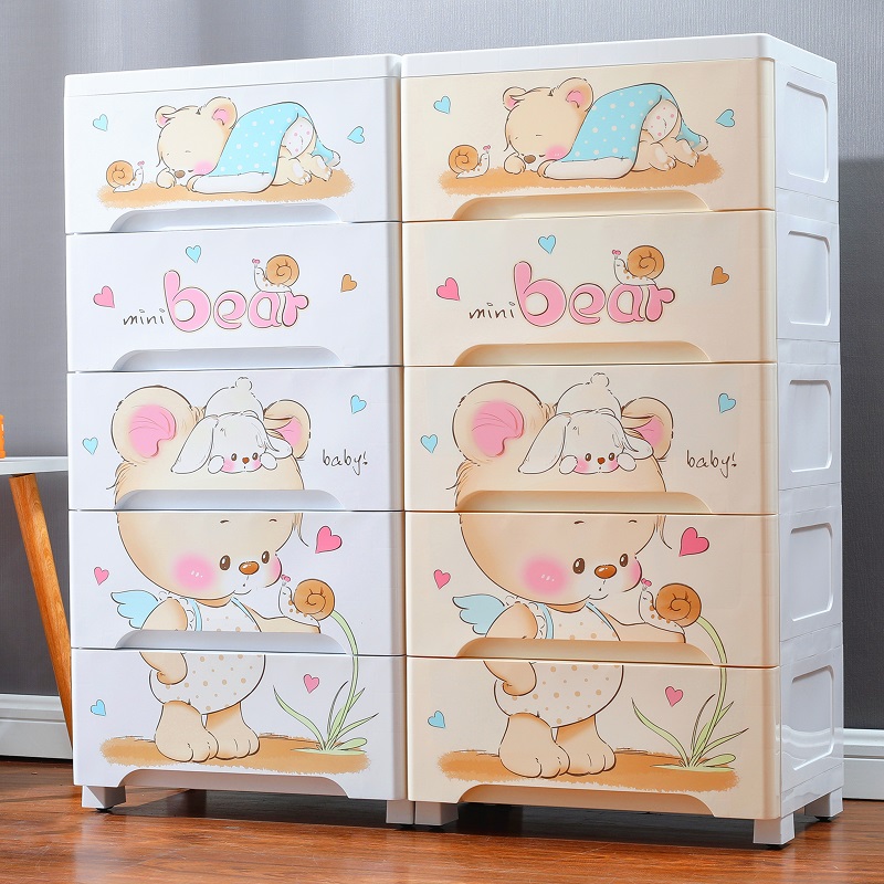 Plastic drawer storage cabinet baby clothes organizer baby children's wardrobe storage cabinet toy chest of drawers