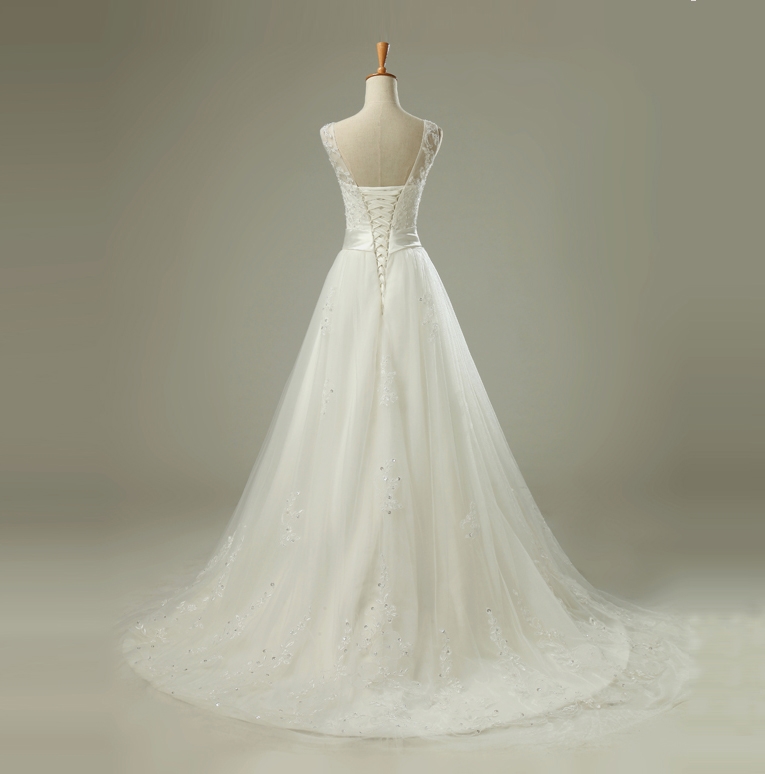 Lace wedding dress for bride, worn on the shoulder, plus size, custom made Lace wedding dress for bride, worn on the shoulder, plus size, custom made