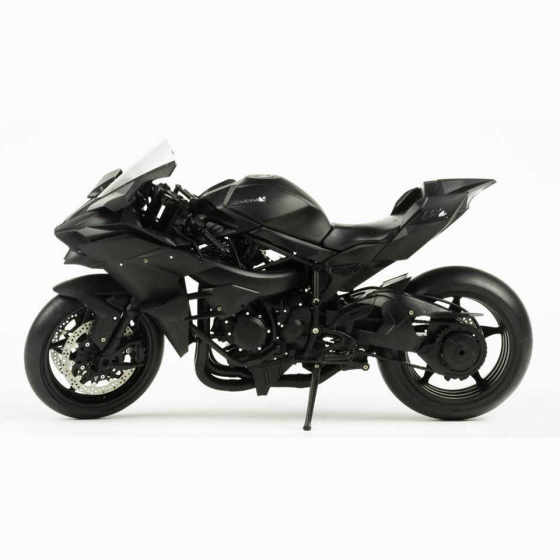 Luqiu Model Meng Assembled Car Model Mt-001 Kawasaki Ninja H2R Motorcycle 1/9 Non-Rose Color Version