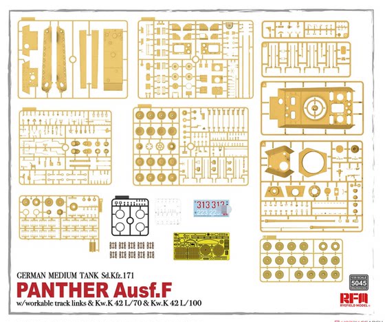 In Stock, Quick Delivery: Maitei Rm5045 1/35 German Panther F Tank, Panther Ausf.F