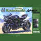 Luqiu Model Meng Assembled Car Model Mt-001 Kawasaki Ninja H2R Motorcycle 1/9 Non-Rose Color Version