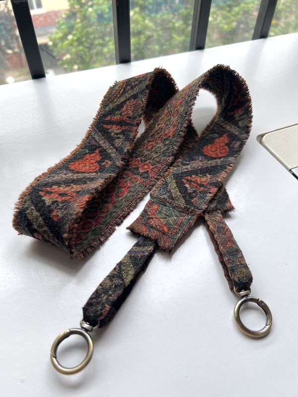 100% Tussah Silk Raw Edge Design Double-Sided Shoulder Strap, Replacement Strap for Bags, Reversible 100% Tussah Silk Raw Edge Design Double-Sided Shoulder Strap, Replacement Strap for Bags, Reversible