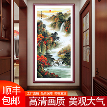 Porch decorative painting lucky feng shui vertical version of the red sun rises in Sky Office affiliated landscape paintings Burnin Up painting
