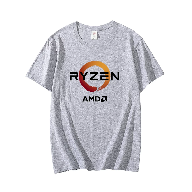Футболка с процесором Ryzen AMD периферия выполнение нити разрыва компьютерный энтузиаст 100% хлопок короткий рукав одежда гик вера
